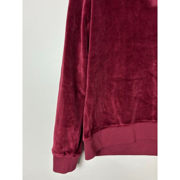 Sporty and Rich NWT Velour Longsleeve Polo Top Merlot Medium - Picture 4 of 12
